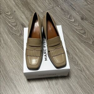 Marc Fisher Taupe Leather Loafers